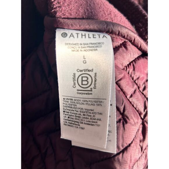 Athleta Women's Cozy Sherpa Sweatshirt Burgundy Size Large - Picture 9 of 11